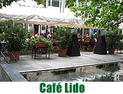 Café Lido - Cucina italiana. Italienisch Essen im Restaurant mit Terrasse am schattigen Brunnen hinter dem BMW Pavillon (Foto: Marikka-Laila Maisel)